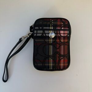 Coach plaid wristlet bag! Brand new never used!!